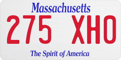 MA license plate 275XH0