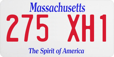 MA license plate 275XH1