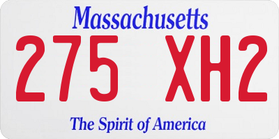 MA license plate 275XH2