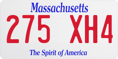 MA license plate 275XH4