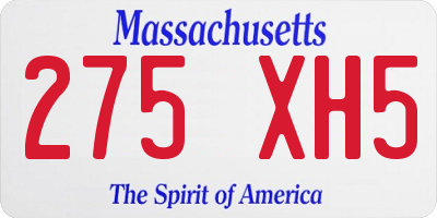 MA license plate 275XH5