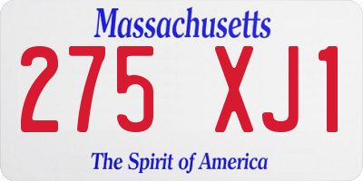 MA license plate 275XJ1