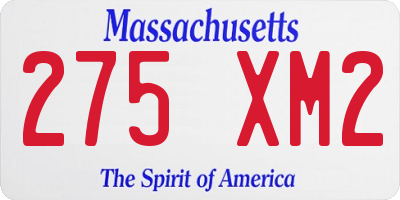 MA license plate 275XM2