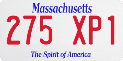 MA license plate 275XP1