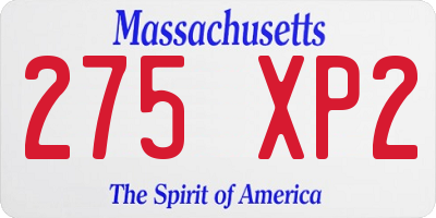 MA license plate 275XP2
