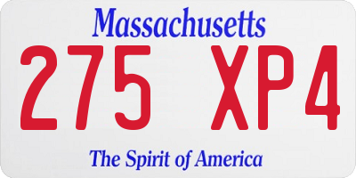 MA license plate 275XP4