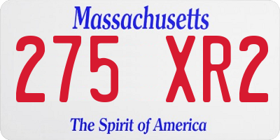 MA license plate 275XR2