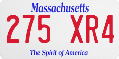 MA license plate 275XR4