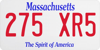 MA license plate 275XR5