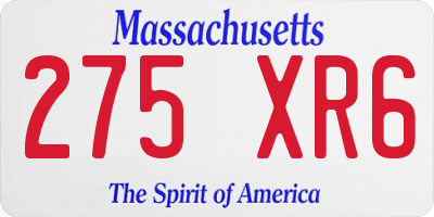 MA license plate 275XR6