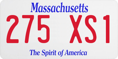 MA license plate 275XS1