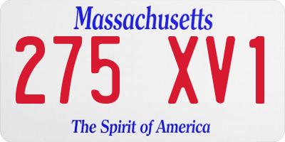 MA license plate 275XV1
