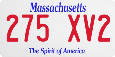 MA license plate 275XV2
