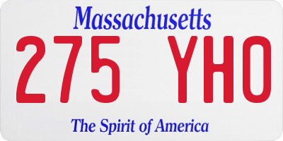 MA license plate 275YH0