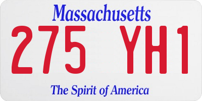MA license plate 275YH1