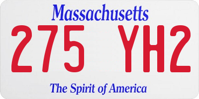 MA license plate 275YH2