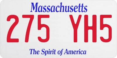 MA license plate 275YH5