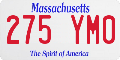 MA license plate 275YM0