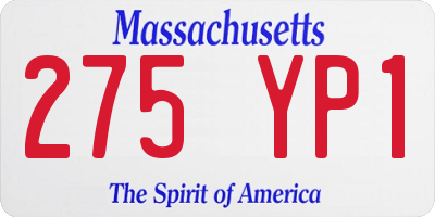 MA license plate 275YP1