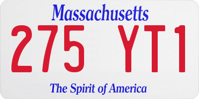 MA license plate 275YT1