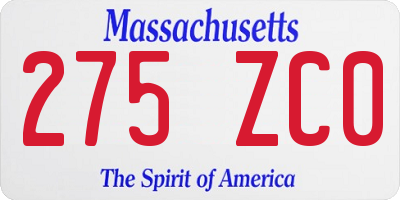 MA license plate 275ZC0