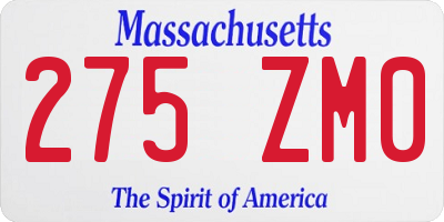 MA license plate 275ZM0