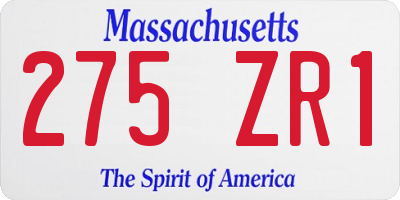 MA license plate 275ZR1