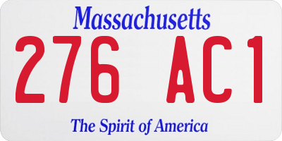 MA license plate 276AC1