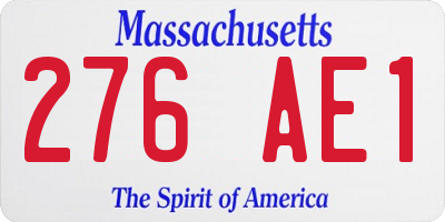 MA license plate 276AE1