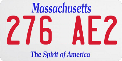 MA license plate 276AE2