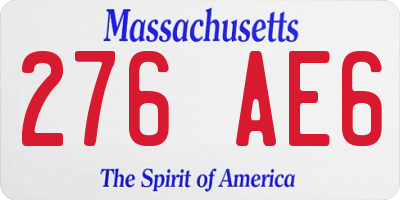 MA license plate 276AE6