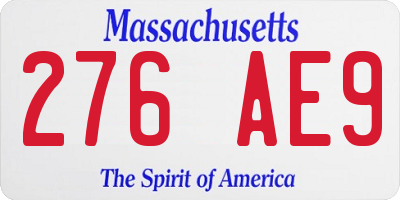 MA license plate 276AE9