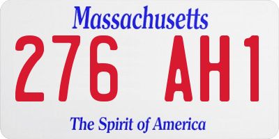 MA license plate 276AH1
