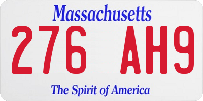 MA license plate 276AH9