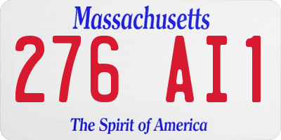 MA license plate 276AI1