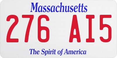 MA license plate 276AI5