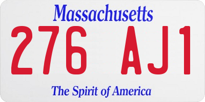 MA license plate 276AJ1