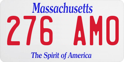 MA license plate 276AM0