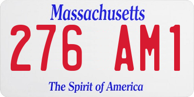 MA license plate 276AM1