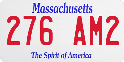 MA license plate 276AM2