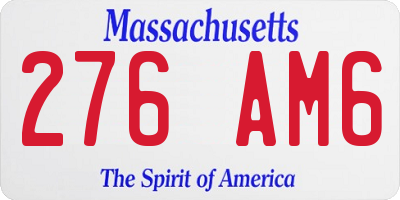 MA license plate 276AM6