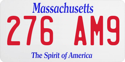MA license plate 276AM9
