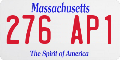 MA license plate 276AP1