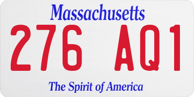 MA license plate 276AQ1