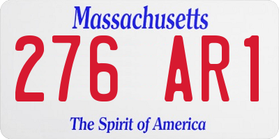 MA license plate 276AR1