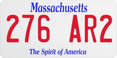 MA license plate 276AR2