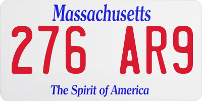 MA license plate 276AR9
