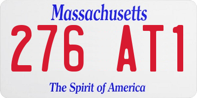 MA license plate 276AT1