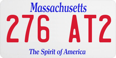MA license plate 276AT2