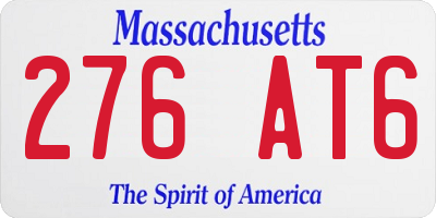 MA license plate 276AT6